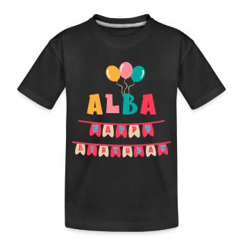 Alba t-shirt happy birthday happy birthday - Kids' Premium Organic T-Shirt - black - Front