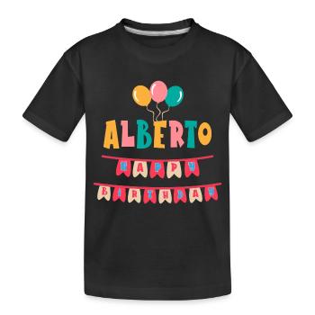 t-shirt joyeux anniversaire Alberto joyeux anniversaire - T-shirt bio Premium Enfant - noir - Devant