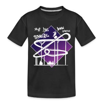 Auf die schiefe Bahn geraten - Kinder Premium Bio T-Shirt - Schwarz - Vorne