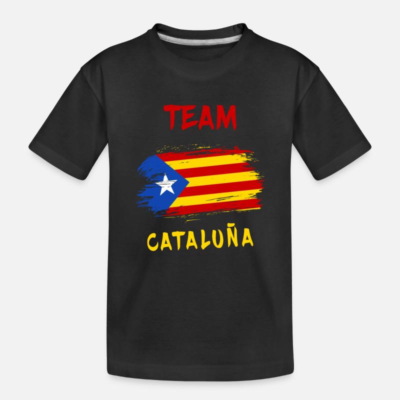 Design du drapeau de l'équipe de Catalogne - T-shirt bio Premium Enfant - noir