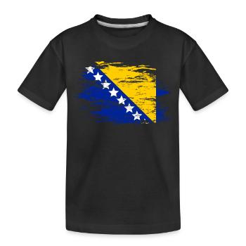 Bosnien Flagge used - Kinder Premium Bio T-Shirt - Schwarz - Vorne