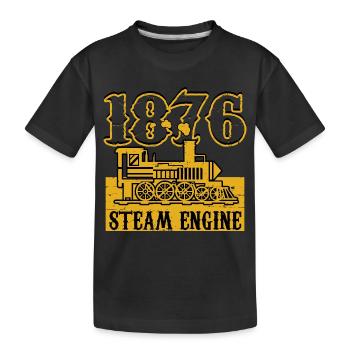Locomotive à vapeur 1876 - T-shirt bio Premium Enfant - noir - Devant