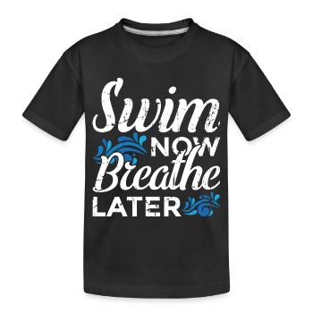 Drôle de sort de natation - T-shirt bio Premium Enfant - noir - Devant