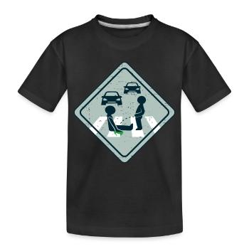 Klimaaktivist Straßen Kleben - Kinder Premium Bio T-Shirt - Schwarz - Vorne