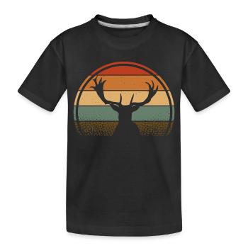 Hirsch - Kinder Premium Bio T-Shirt - Schwarz - Vorne