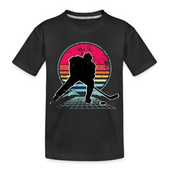 Eishockey - Kinder Premium Bio T-Shirt - Schwarz - Vorne