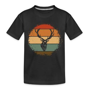 Hirsch - Kinder Premium Bio T-Shirt - Schwarz - Vorne