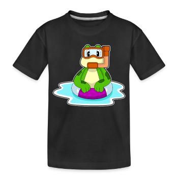 Frosch Taucher Schnorchel Tauchen - Kinder Premium Bio T-Shirt - Schwarz - Vorne