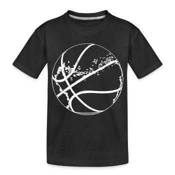Basketballer Ball - Kinder Premium Bio T-Shirt - Schwarz - Vorne