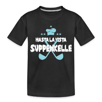 Bis bald Suppenkelle - Kinder Premium Bio T-Shirt - Schwarz - Vorne