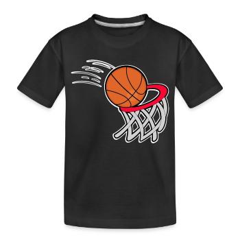 Basketball Basketballer - Kinder Premium Bio T-Shirt - Schwarz - Vorne