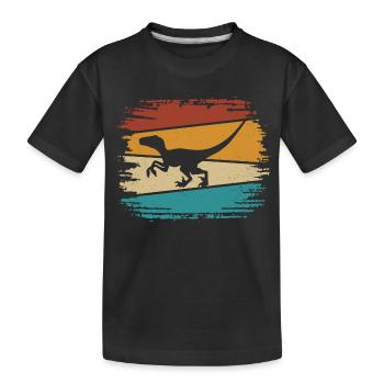 Velociraptor Dino Dinosaures - T-shirt bio Premium Enfant - noir - Devant