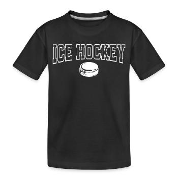 Eishockey  - Kinder Premium Bio T-Shirt - Schwarz - Vorne