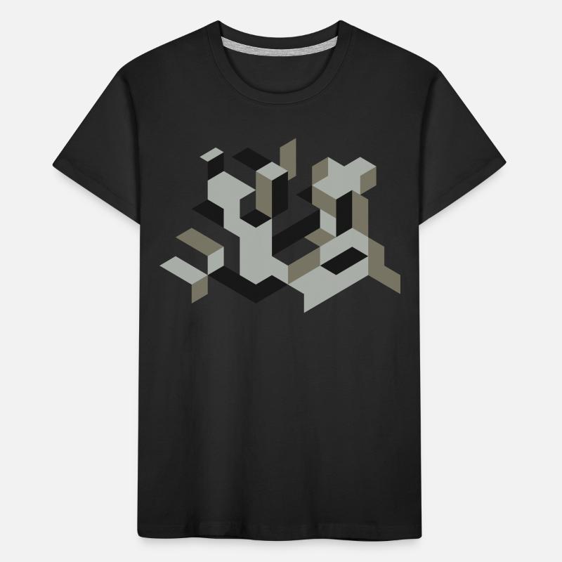 Perspective Construction Cube Dyeing Yourself Labyrinth 3D Kids' Premium Organic T-Shirt