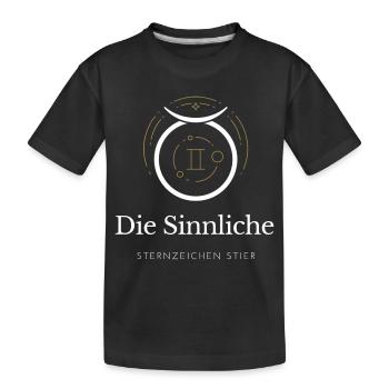 Sinnliche Taurus Zeichen Grafik - Kinder Premium Bio T-Shirt - Schwarz - Vorne