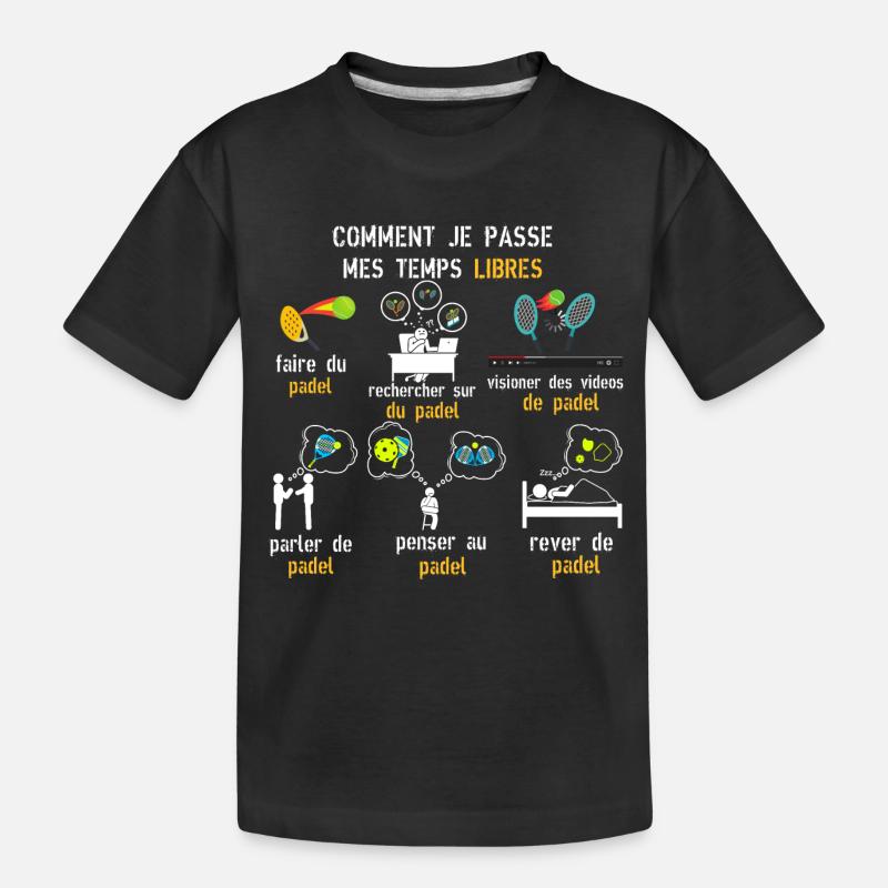 Temps libres padel cadeau padel - T-shirt bio Premium Enfant - noir