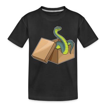Schlange Karton - Kinder Premium Bio T-Shirt - Schwarz - Vorne