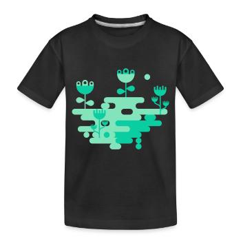 The Blob Garden L Mint & Green - Kids' Premium Organic T-Shirt - black - Front