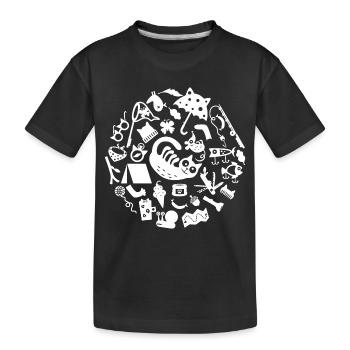 Cat Camping L Blanc - T-shirt bio Premium Enfant - noir - Devant