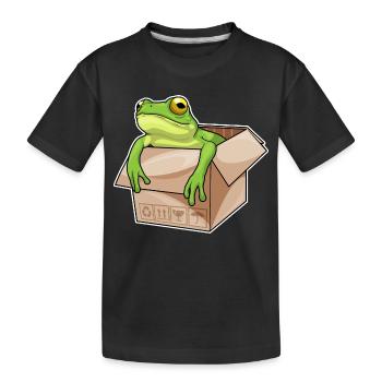 Frosch Karton - Kinder Premium Bio T-Shirt - Schwarz - Vorne