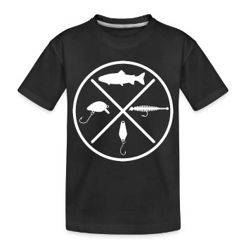 Leurres de truite - T-shirt bio Premium Enfant - noir - Devant