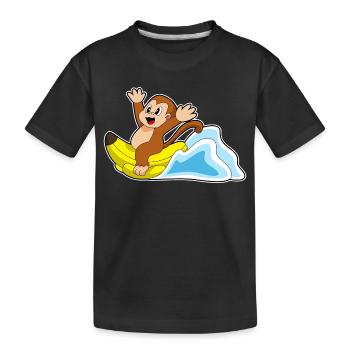 Monkey Banana - Kids' Premium Organic T-Shirt - black - Front