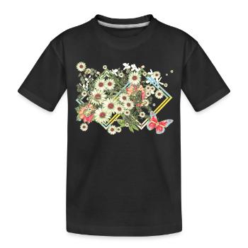 Fleurs Fleurs - T-shirt bio Premium Enfant - noir - Devant