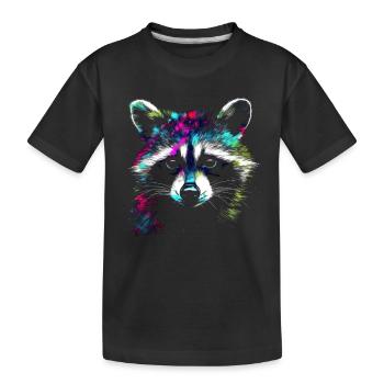 Raccoon Raccoon Animal Forest Colorful - Kids' Premium Organic T-Shirt - black - Front
