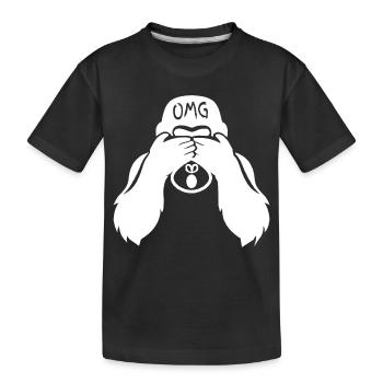 Witziger Gorilla OMG Affe - Kinder Premium Bio T-Shirt - Schwarz - Vorne