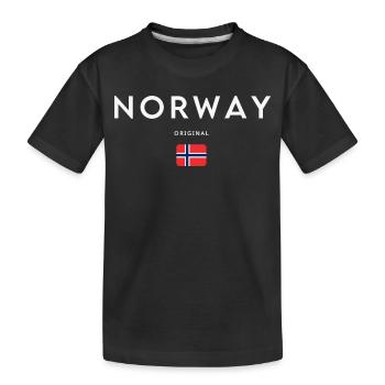Drapeau norvégien, fierté norvégienne - T-shirt bio Premium Enfant - noir - Devant