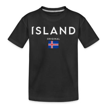 Flagge von Island, Isländischer Stolz - Kinder Premium Bio T-Shirt - Schwarz - Vorne