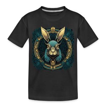 Magic Bunny Rabbit Long-Eared - Kids' Premium Organic T-Shirt - black - Front