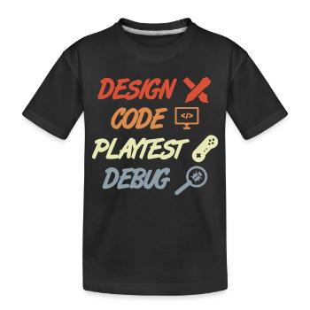Spielentwicklung Prozess - Kinder Premium Bio T-Shirt - Schwarz - Vorne