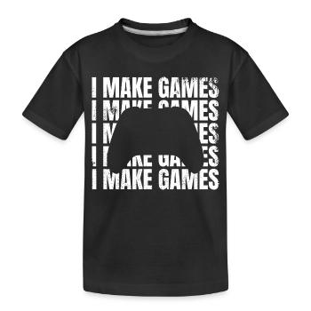 Je développe des jeux - T-shirt bio Premium Enfant - noir - Devant