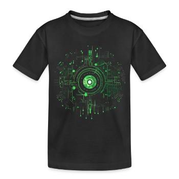 Matrix Style, Zeichen, Symbole, Cyber, SciFi, Code - Kinder Premium Bio T-Shirt - Schwarz - Vorne