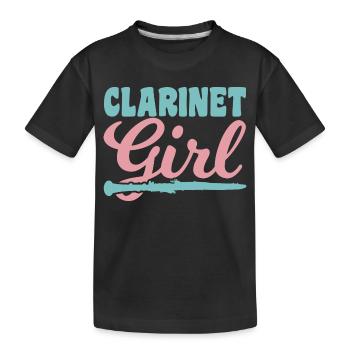 Clarinet player - Kids' Premium Organic T-Shirt - black - Front