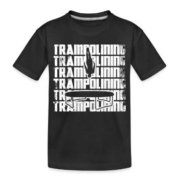 Funny trampoline jumper - Kids' Premium Organic T-Shirt - black - Front