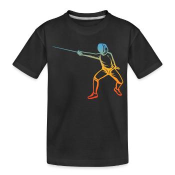 Fencing Drawing - Kids' Premium Organic T-Shirt - black - Front