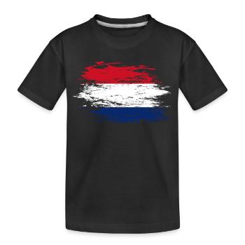 Holland Flagge used - Kinder Premium Bio T-Shirt - Schwarz - Vorne