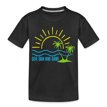 Meer, Sonne und Sand - Kinder Premium Bio T-Shirt - Schwarz - Vorne