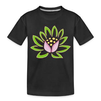 Lotus and nature - Kids' Premium Organic T-Shirt - black - Front