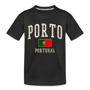 Porto Portugal Vintage Druck - Kinder Premium Bio T-Shirt - Schwarz - Vorne