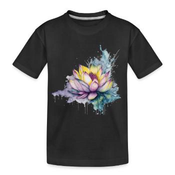 Lotus - Kids' Premium Organic T-Shirt - black - Front