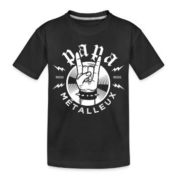 Papa Métalleux Cadeau Fan Heavy Metal Rock - T-shirt bio Premium Enfant - noir - Devant