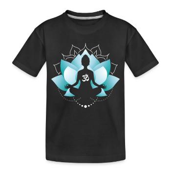 Blue Lotus Blossom - Kids' Premium Organic T-Shirt - black - Front