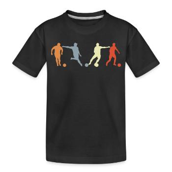 Fußballspieler Zeichnung - Kinder Premium Bio T-Shirt - Schwarz - Vorne