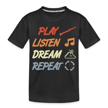 Clarinet Saying Vintage Style - Kids' Premium Organic T-Shirt - black - Front