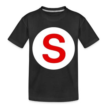 autocollant voiture, sénior à bord - T-shirt bio Premium Enfant - noir - Devant