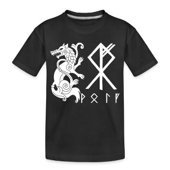 Loup blanc Fenrir - T-shirt bio Premium Enfant - noir - Devant