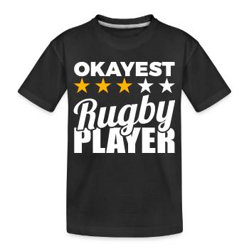Funny rugby player - Kids' Premium Organic T-Shirt - black - Front